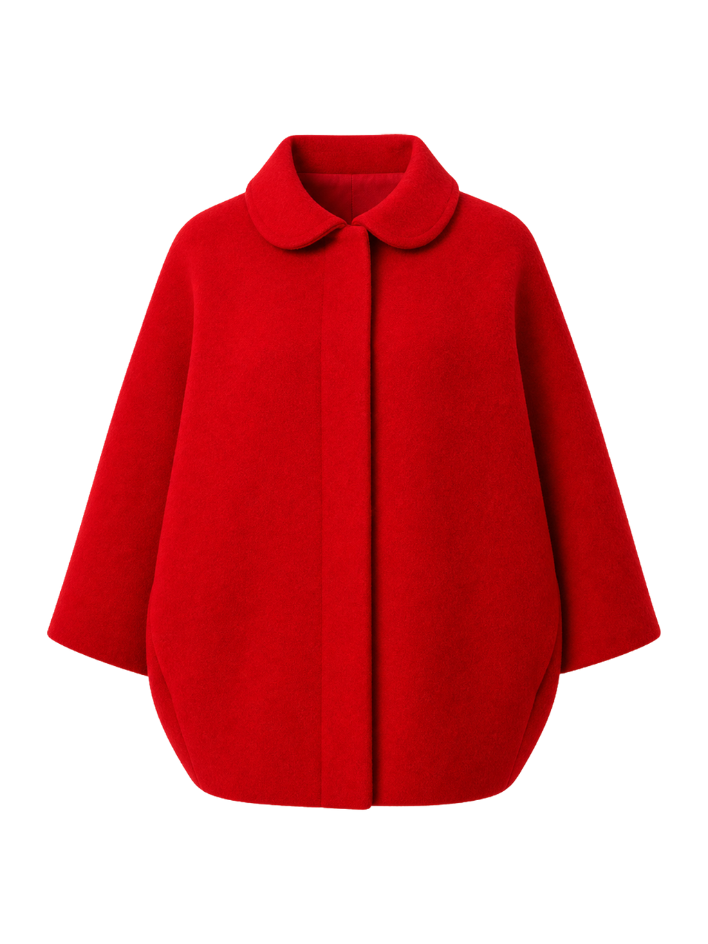 Red Boiled-Wool Cocoon Jacket product image