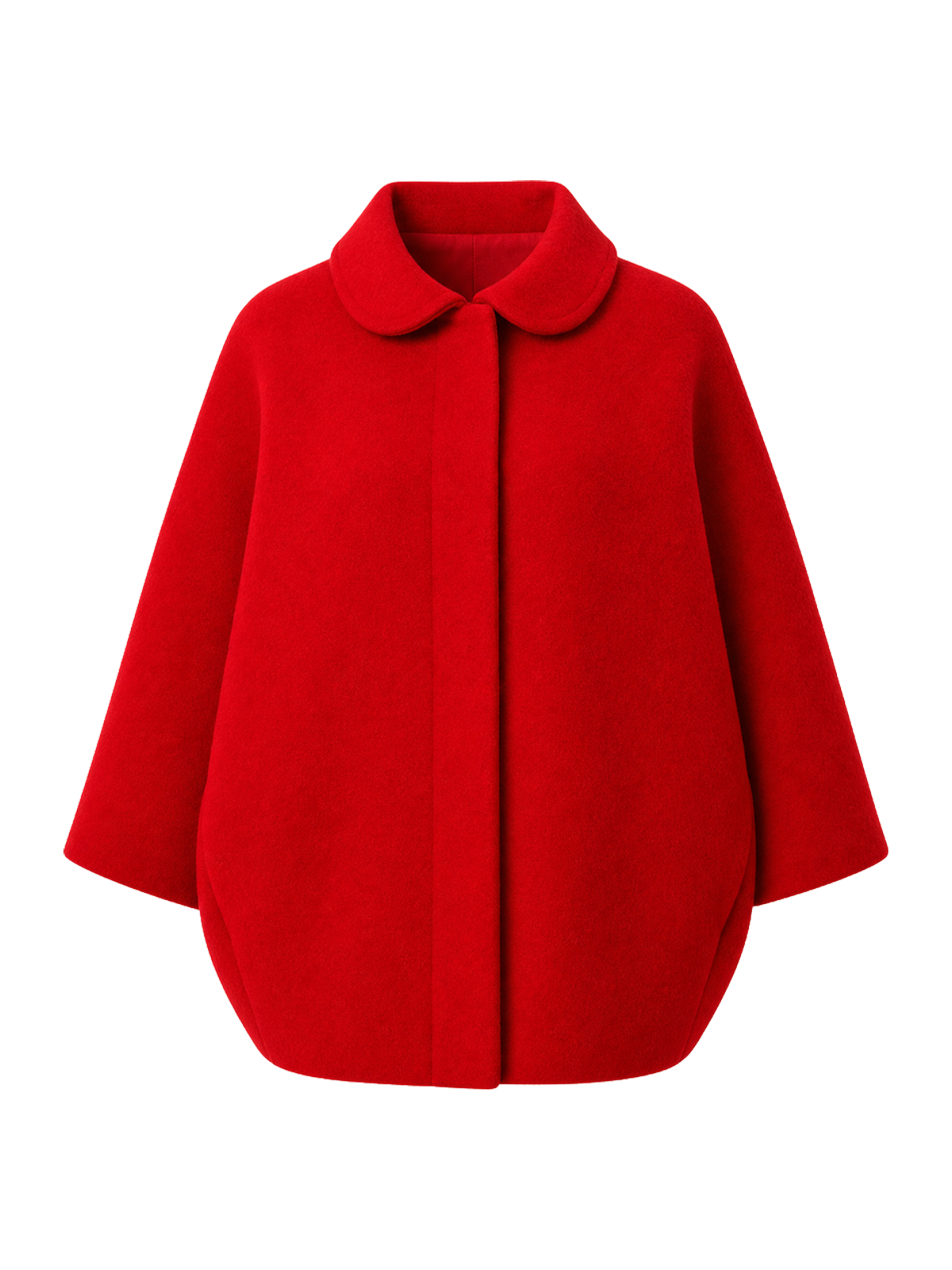 Red Boiled-Wool Cocoon Jacket product image
