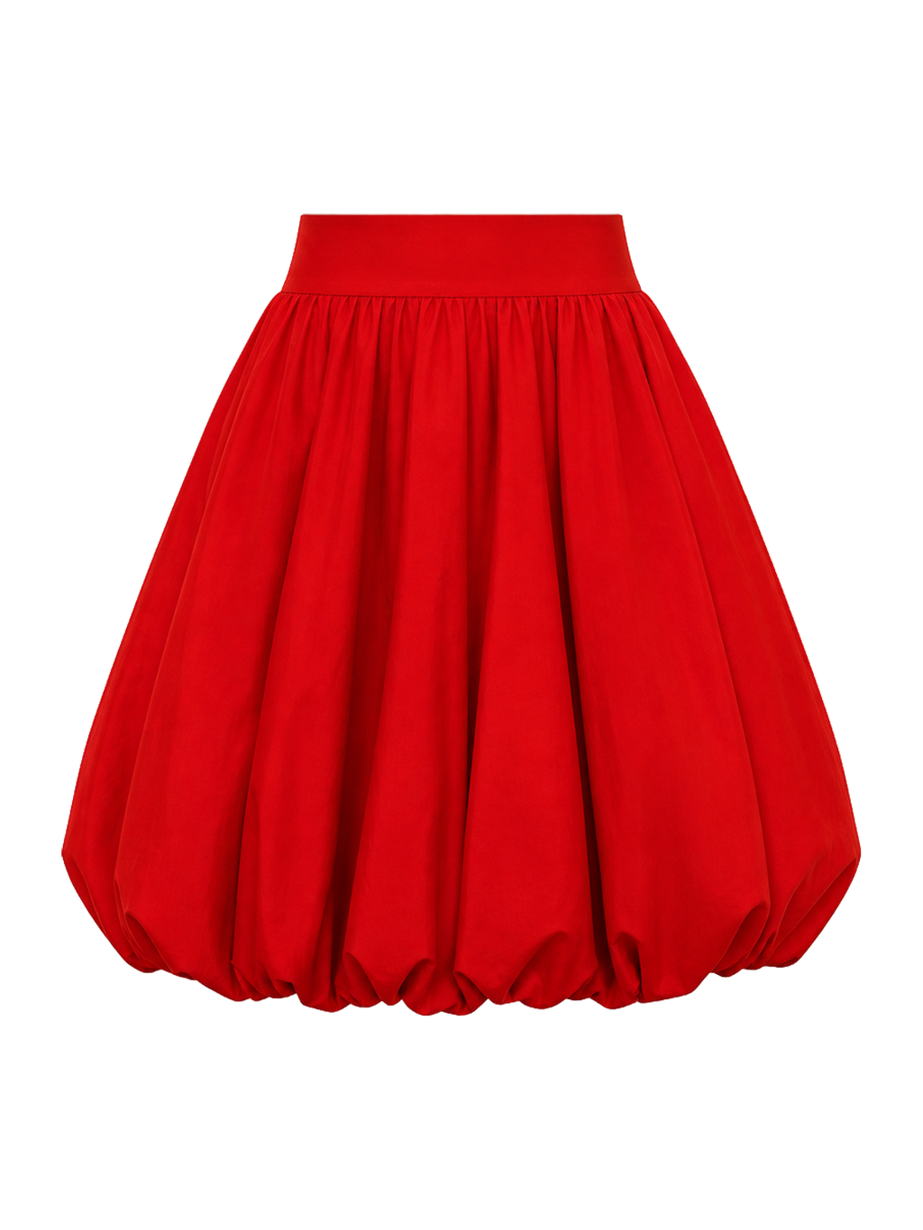 Red Poplin Bubble Midi Skirt product image