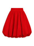 Red Poplin Bubble Midi Skirt product image