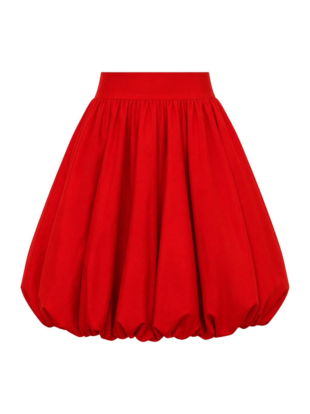 Red Poplin Bubble Midi Skirt product image