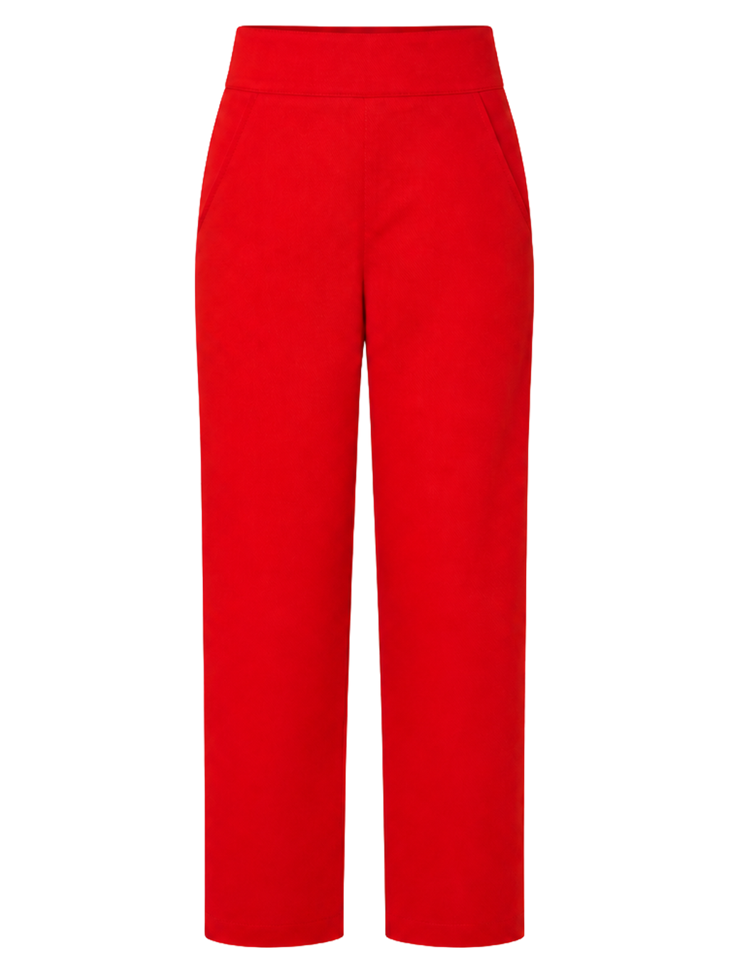 Red Twill Straight Trousers product image detail