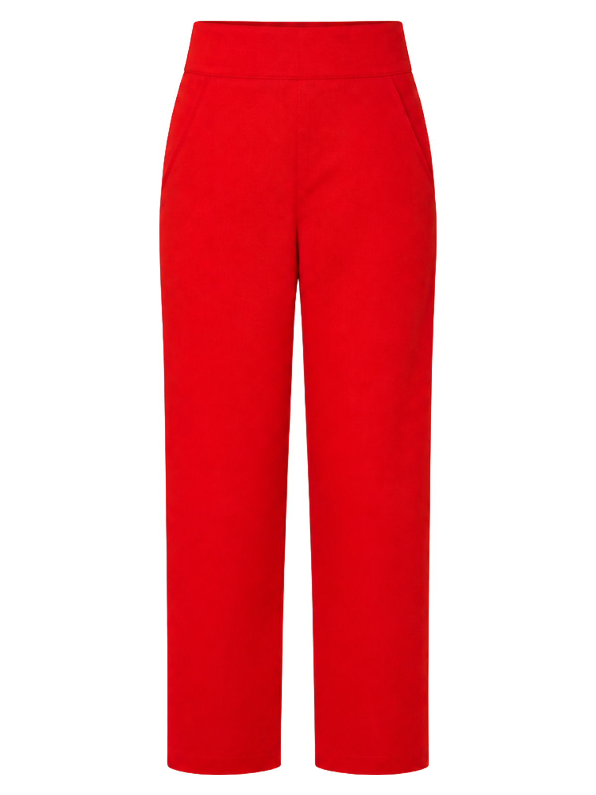Red Twill Straight Trousers product image detail