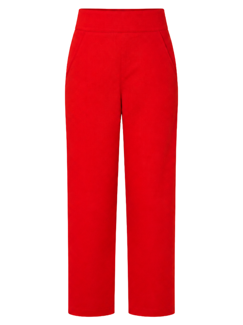 Red Twill Straight Trousers product image detail
