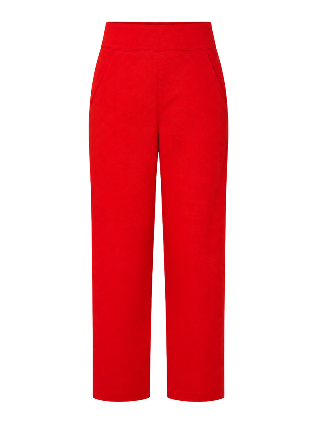 Red Twill Straight Trousers product image