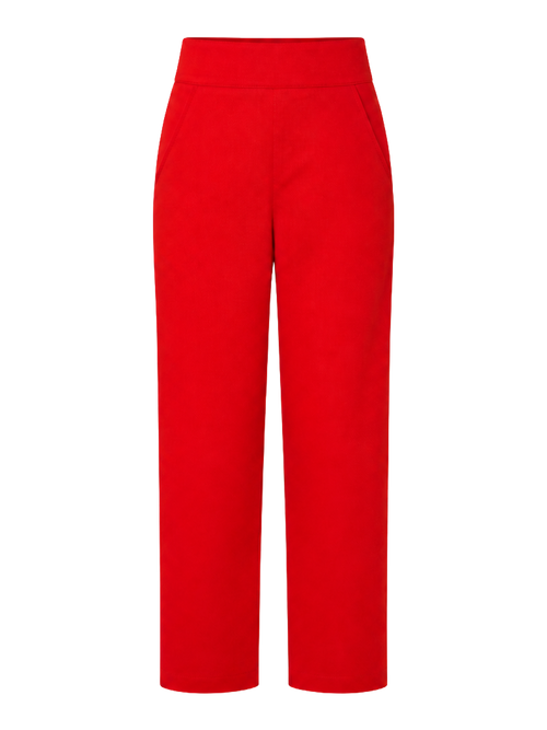 Red Twill Straight Trousers product image