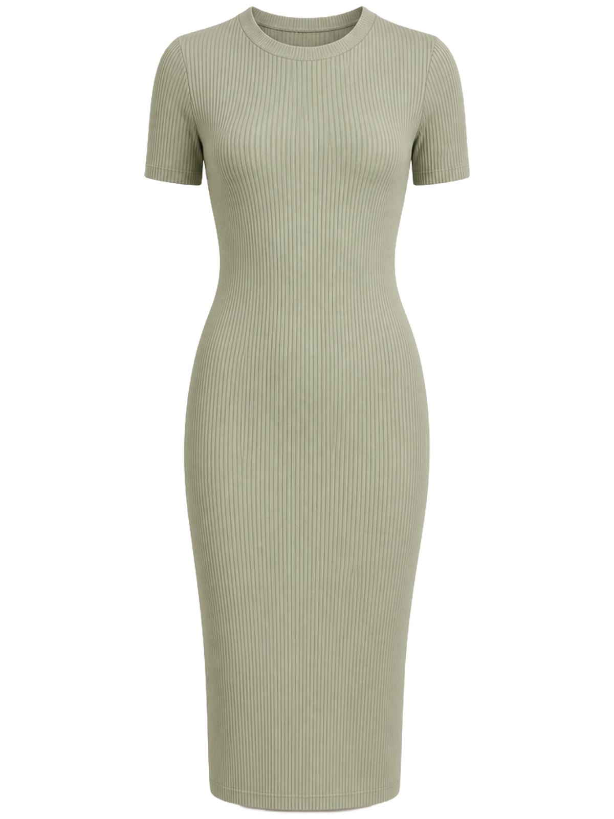 Sage Ribbed Knit Midi Dress detail product image