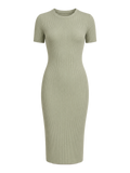 Sage Ribbed Knit Midi Dress transparent product image