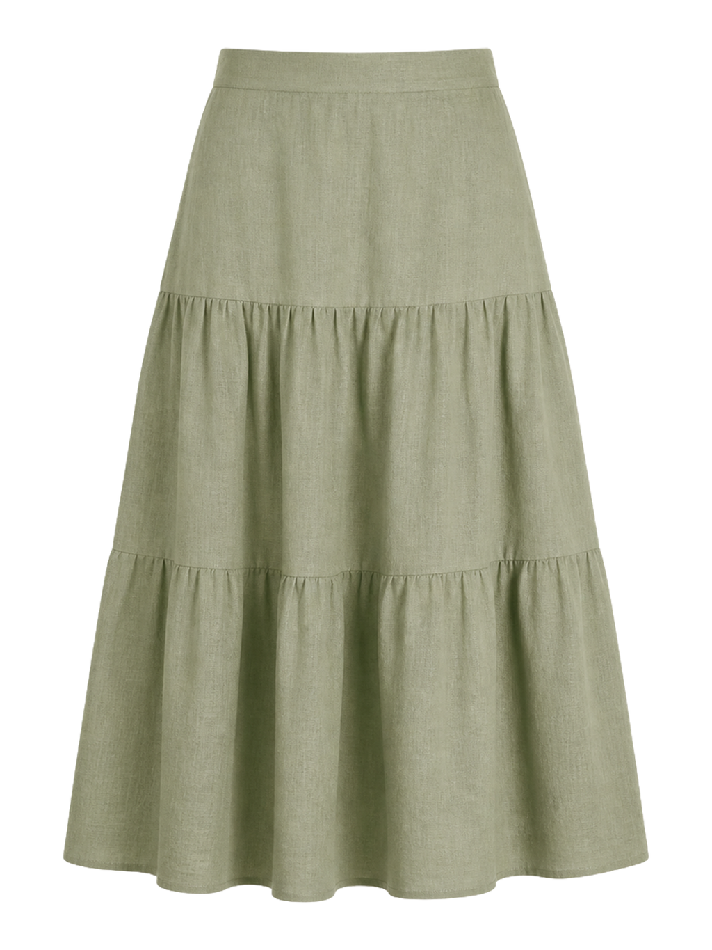 Sage Tiered Linen Maxi Skirt product image