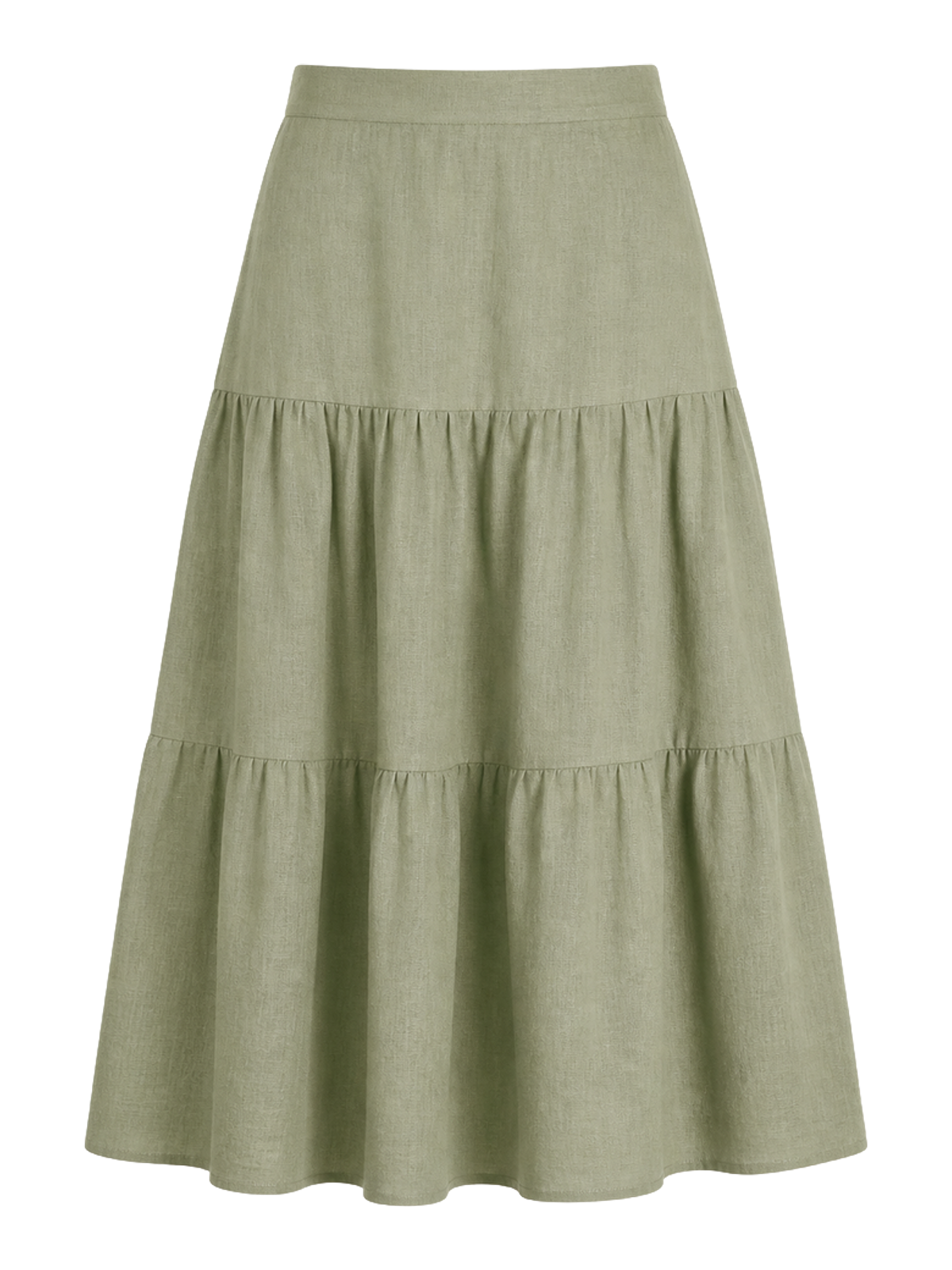 Sage Tiered Linen Maxi Skirt product image