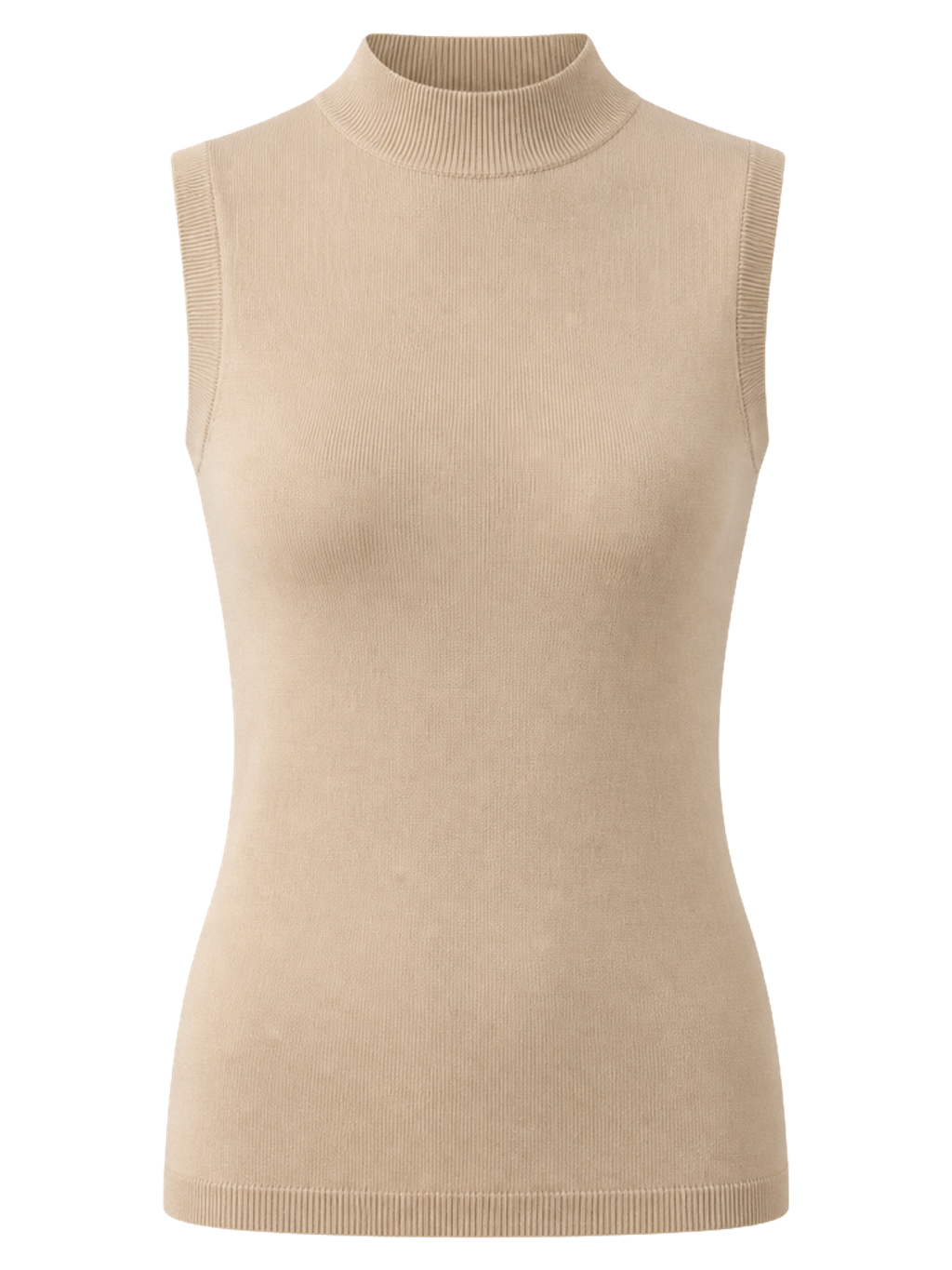Sand Sleeveless Mock-Neck Top product image detail