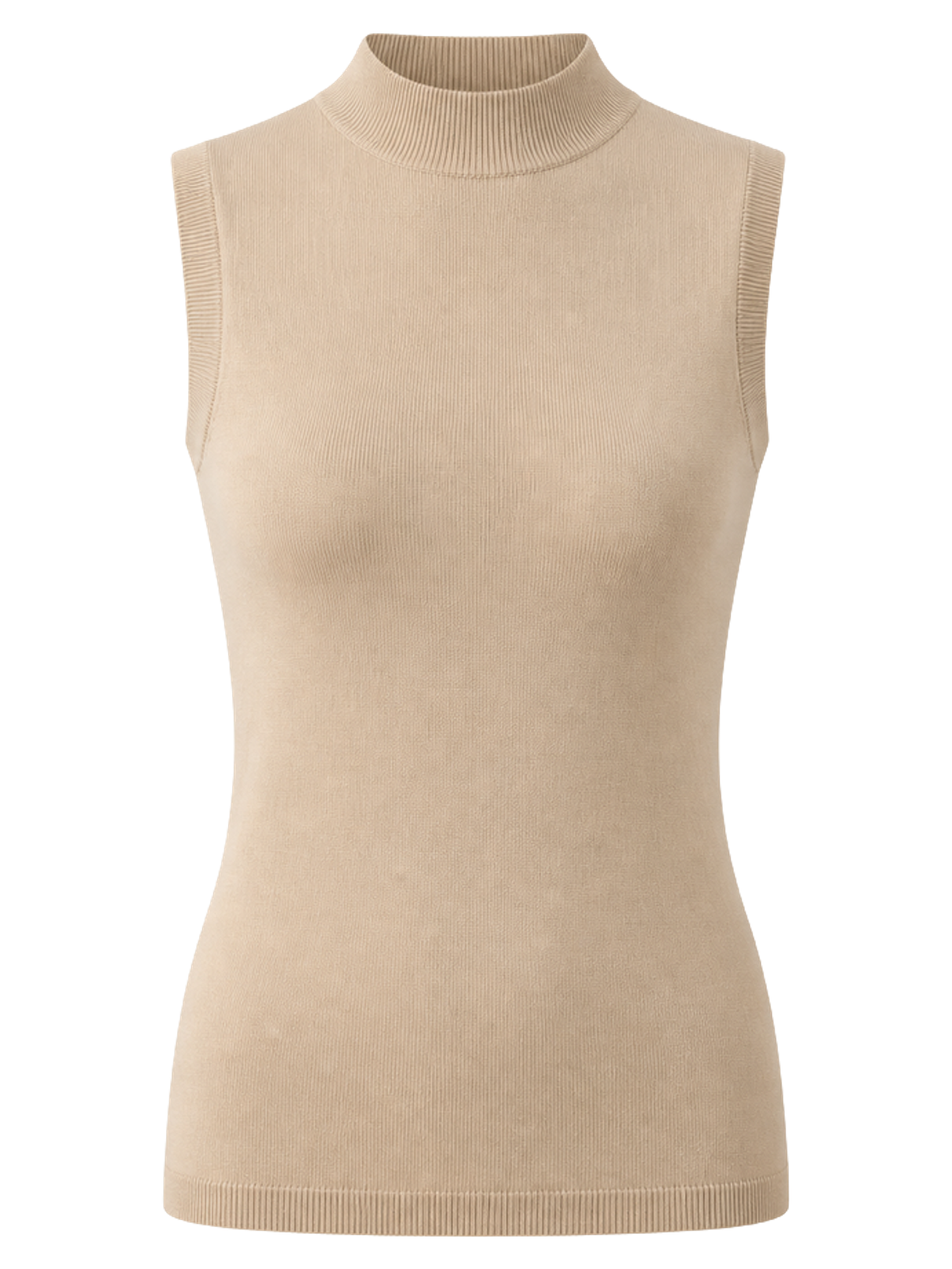 Sand Sleeveless Mock-Neck Top product image detail