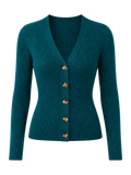 Teal Ribbed V-Neck Cardigan product image