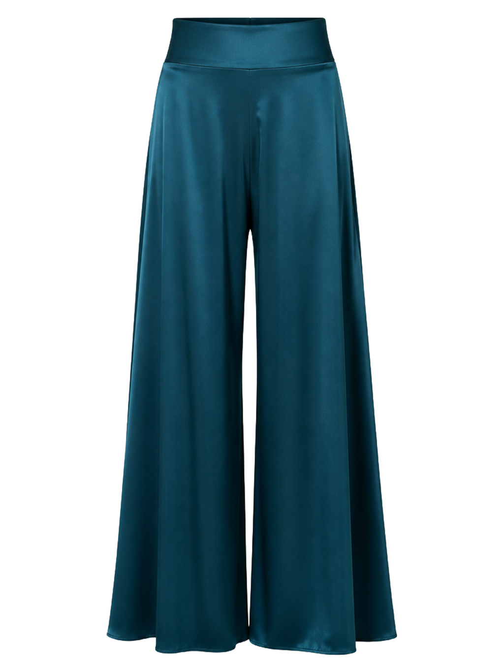 Teal Satin Palazzo Trousers product image detail