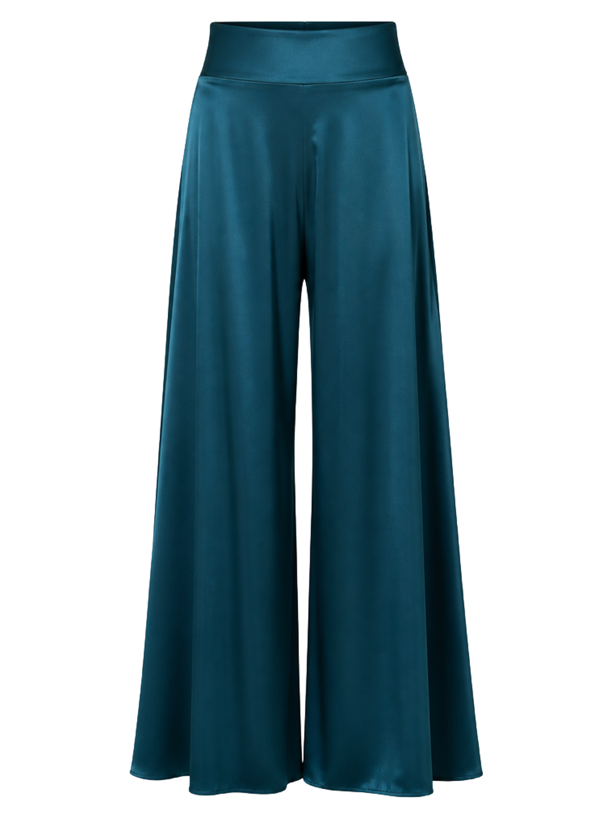 Teal Satin Palazzo Trousers product image detail