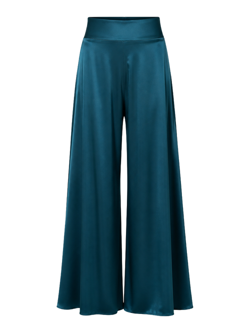 Teal Satin Palazzo Trousers product image