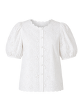 White Broderie Puff-Sleeve Blouse product image