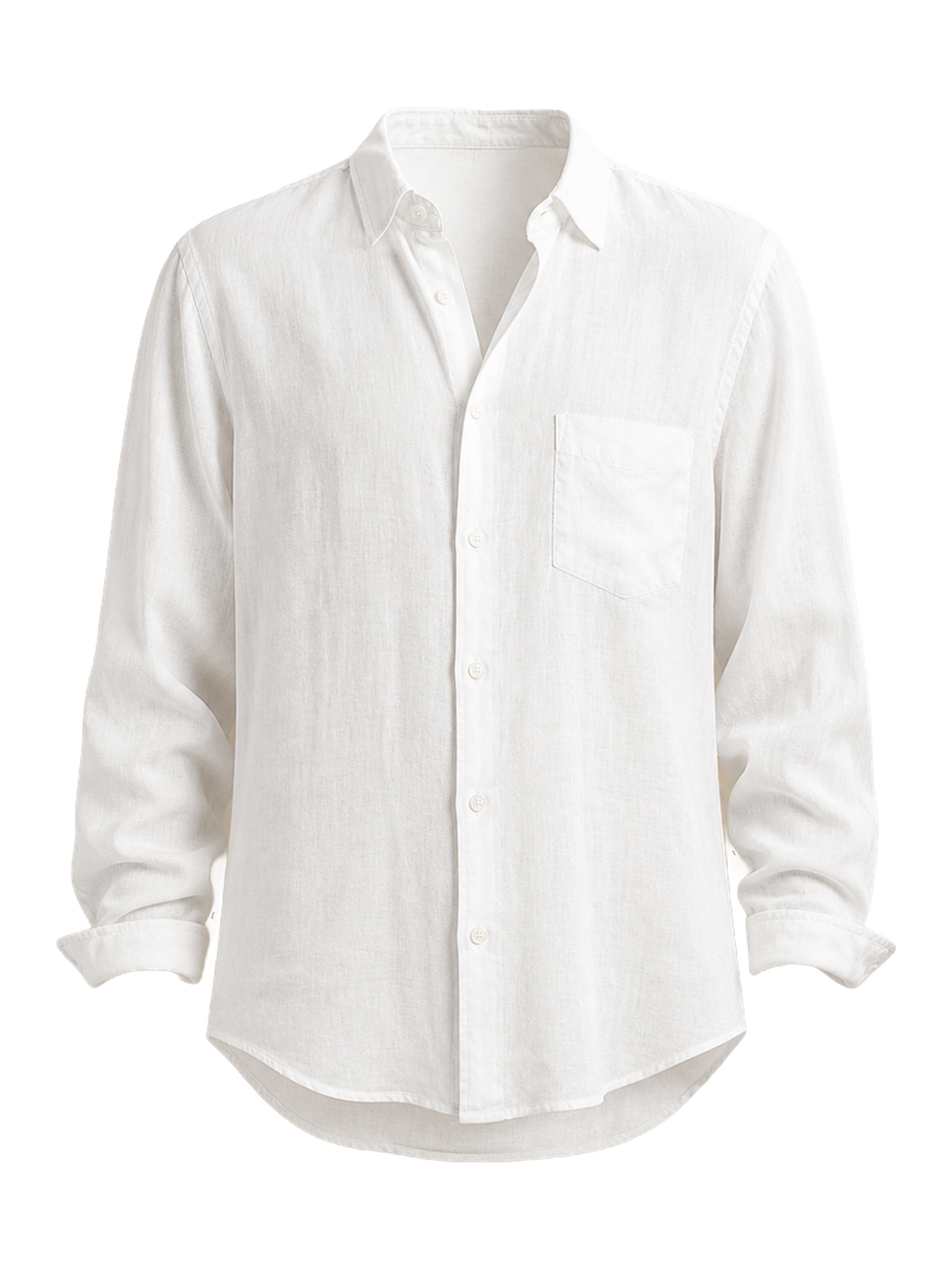 White Linen Shirt transparent product image